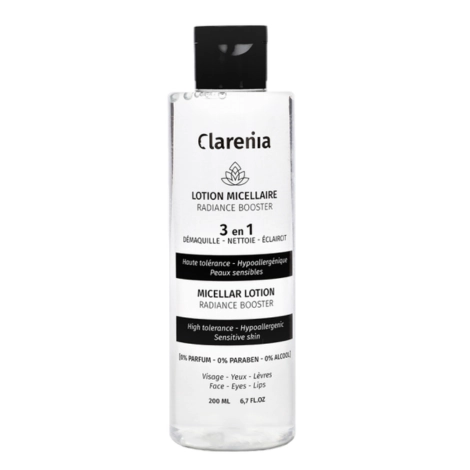 Clarenia eau micellaire radiance booster 3 en 1 200 ml