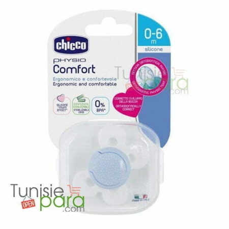 Chicco sucette physio comfort silicone bleu