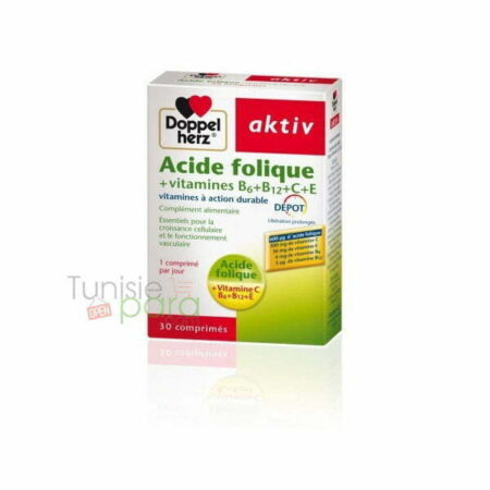 Aktiv acide folique vitamine+B6+B12+C+E , 30 Comprimés