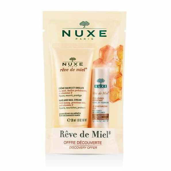 nuxe pack reve de miel creme mains et ongles / stick lèvres hydratant