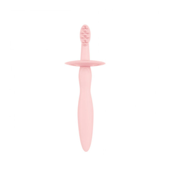 CANPOL brosse a dent en silicone avec anneau de dentition rose