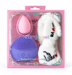 NOORALAZAWI Bandeau + Eponge + Brosse de nettoyage en silicone