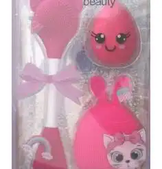 SWEET BEAUTY coffret brosse nettoyante en silicone cute + éponge de maquillage + éponge nettoyante en silicone