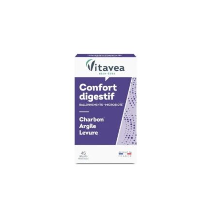 Vitavea Confort digestif charbon levure argile 45 gélules