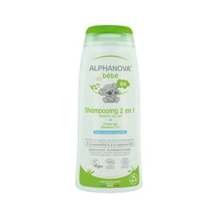alphanova bebe bio shampoing 2 en 1 croutes de lait 200ml