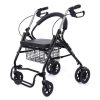 Déambulateur Noir a 4 roues avec assise