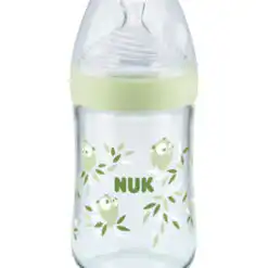 NUK biberon en verre nature sens temperature vert 240ml