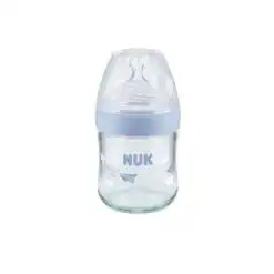 NUK biberon en verre nature sense S bleu 120 ml
