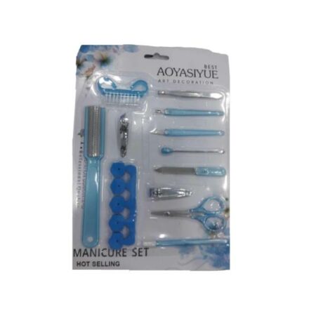 Aoyasiyue paquet kit pedicure 12pcs bleu ou rose ou mauve