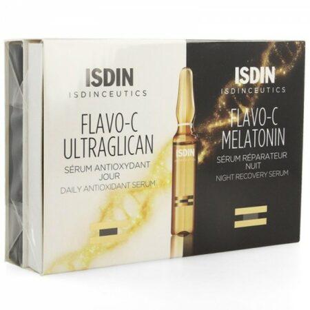 ISDIN FLAVO C SERUM ULTRAGLICAN JOUR & MELATONIN NUIT AMP B/20