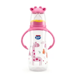 baby pur biberon Girafe standard avec anses Rose 250ml (REF:72031)