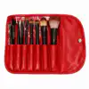 trousse pinceaux cuir rouge 07 pieces