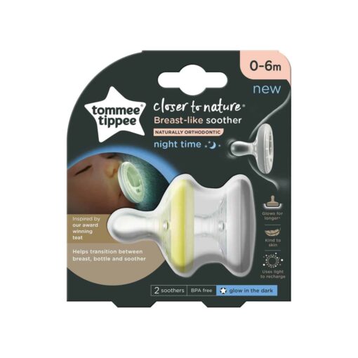 Tommee Tippee Sucette de nuit en forme de sein 0-6 M  *2