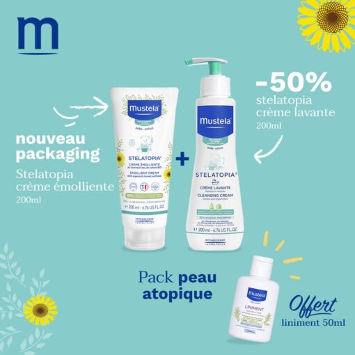 Mustela pack   stelatopia crémé émolliente + stelatopia creme lavante