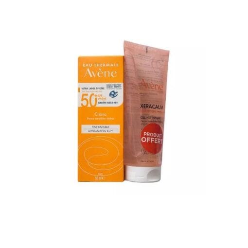 Avene Duo crème solaire spf50 + Xeracalm gel nettoyant 100ml