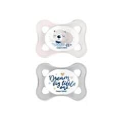 CANPOL babies 2 sucette symetrique silicone 0-2m mini gris