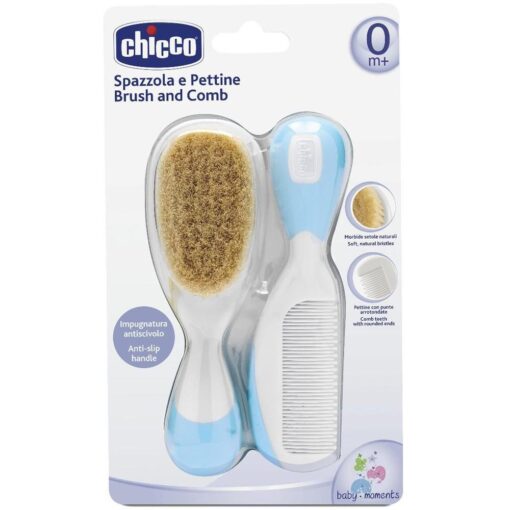 Chicco brosse et peigne bleu