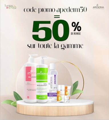 Gamme Apederm code 50% sur tout produit