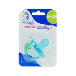 POCO sucette silicone 2eme age bleu