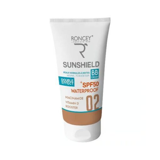 Roncey Ecran Sunshield Waterproof SPF50+ Teinte 01 Peau Mixte 50ml – Image 2