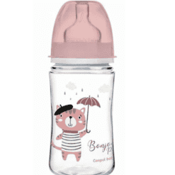 canpol babies biberon anti colique col large rose bonjour paris 240 ml