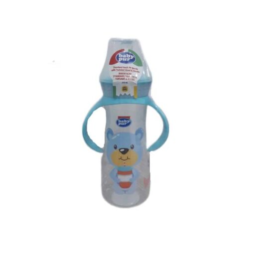 baby pur biberon standard couvercle torsadé bleu 250ml