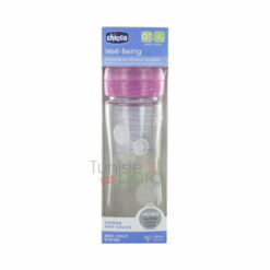 CHICCO WELL BEING BIBERON VERRE 240 ML DEBIT LENT 0 MOIS ET +