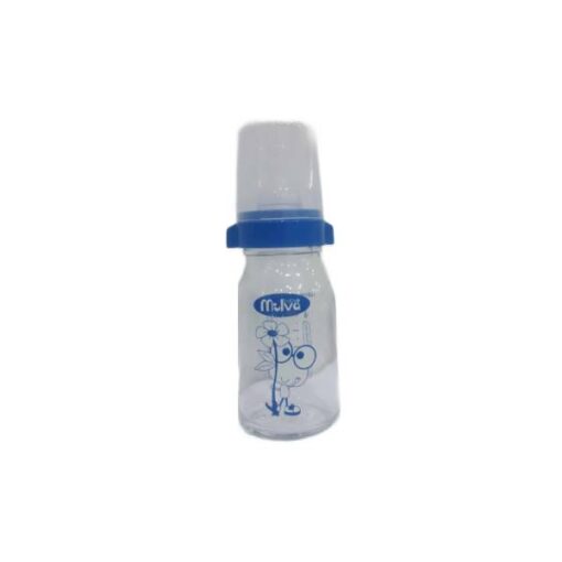 Milva Biberon en verre 125ml Bleu