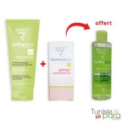 RONCEY PACK Sebiaskin Gel Nettoyant + Sunshield Waterproof Peau Grasse SPF50+ Invisible + Sebiaskin Lotion Tonique (OFFERT)