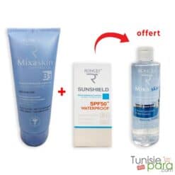 RONCEY PACK Mixaskin Gel Nettoyant + Sunshield Waterproof Peau Mixte SPF50+ Invisible + Mixaskin Lotion Tonique (OFFERT)