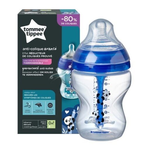 TOMMEE TIPPEE BIBERON Anti-Colique Avancé 260ml Panda Bleu