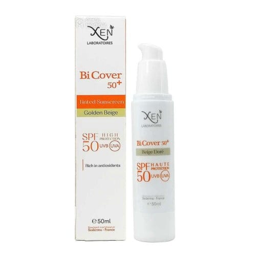 XEN Bi Cover 50+ écran beige dorée + Q10 Oil replacement spf 30 100ml offert – Image 3