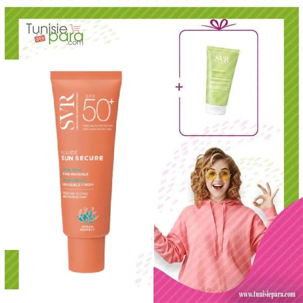 svr pack sun secure fluide + sebiaclear gel nettoyant 55ml offert