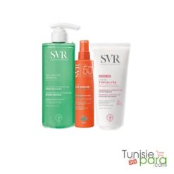 svr pack sun secure spray + spirial deo douche + topialyse creme offerte