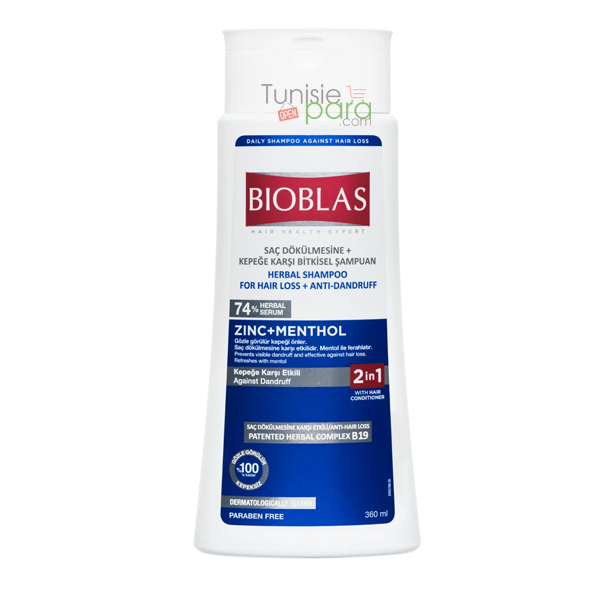 Bioblas Shampoing Zinc + Menthol Anti Pelliculaire 360ml