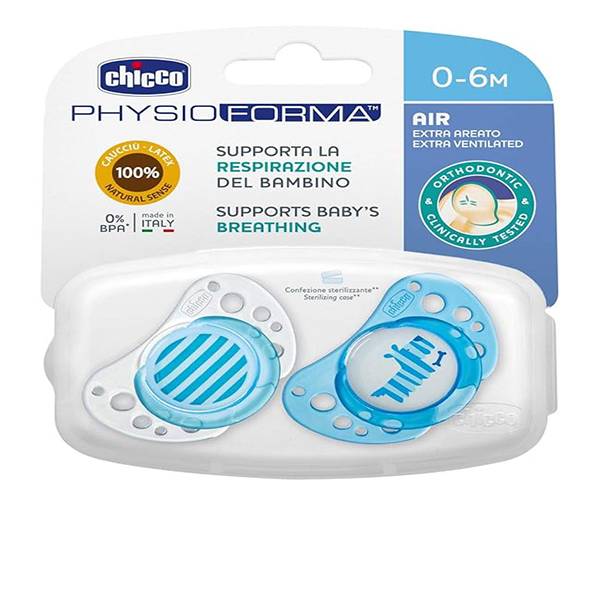 Chicco Physio Air Sucette 2 Pièces BLEU 0-6 M