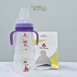 YA'MAMA biberon col large violet avec bras 330ml