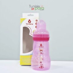 YA'MAMA biberon col large rose avec bras 330ml