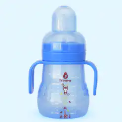 YA'MAMA biberon col large bleu avec bras 150ml