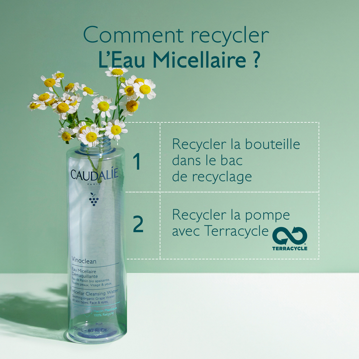 Caudalie Vinoclean - Eau Micellaire Démaquillante à la Camomille 200ml – Image 5