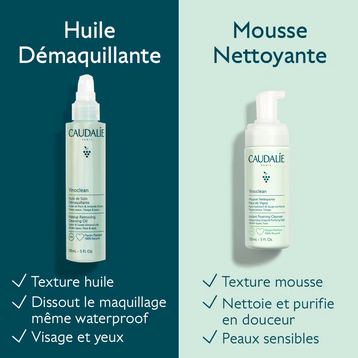 Caudalie Vinoclean - Mousse Nettoyante Visage Fleur de Vigne 150ml – Image 6