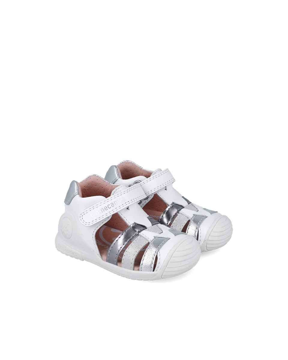 BIOMECANICS Sandale casual à brides blanc et argent (Napa) Pointure 23 Réf: 252104-B313 – Image 5