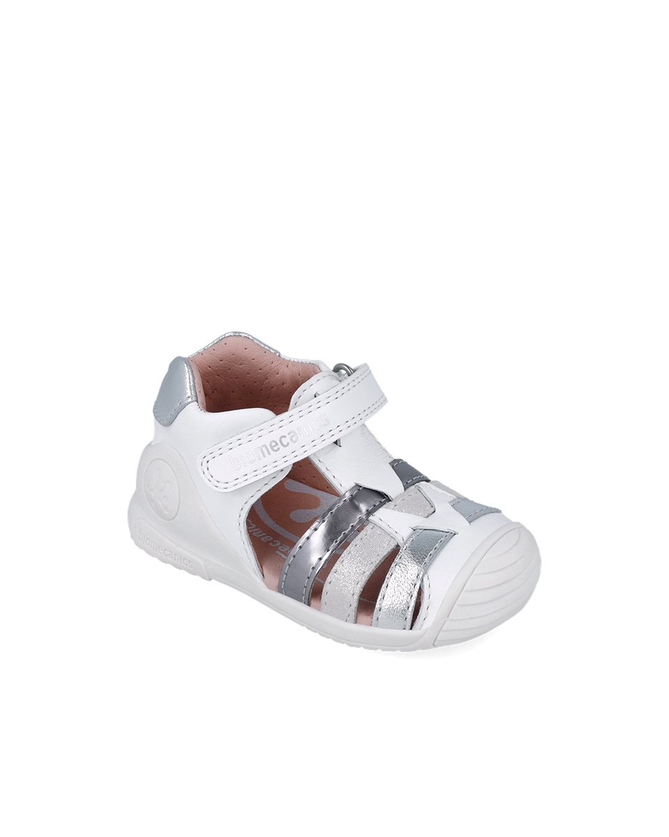 BIOMECANICS Sandale casual à brides blanc et argent (Napa) Pointure 23 Réf: 252104-B313 – Image 3