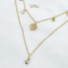 Collier Double Rang en Acier Inoxydable Doré