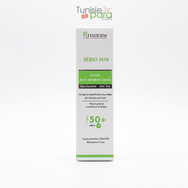 RIVADERM sébio sun fluide anti imperfection spf50+ 50gr