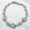 Bracelet de Luxe Style Vintage en Argent Massif et Zircone Cubique Ovale - Design Filigrané