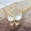 Collier Papillon en Acier Inoxydable Doré