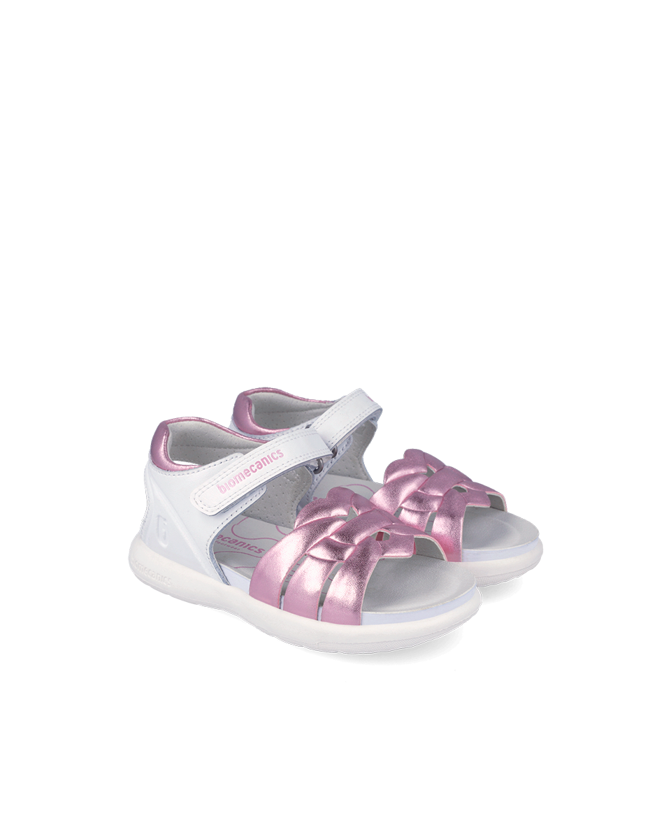 Sandales Fille Biomecanics – Blanc et Rose Métallisé REF: 262209-A113 – Image 4