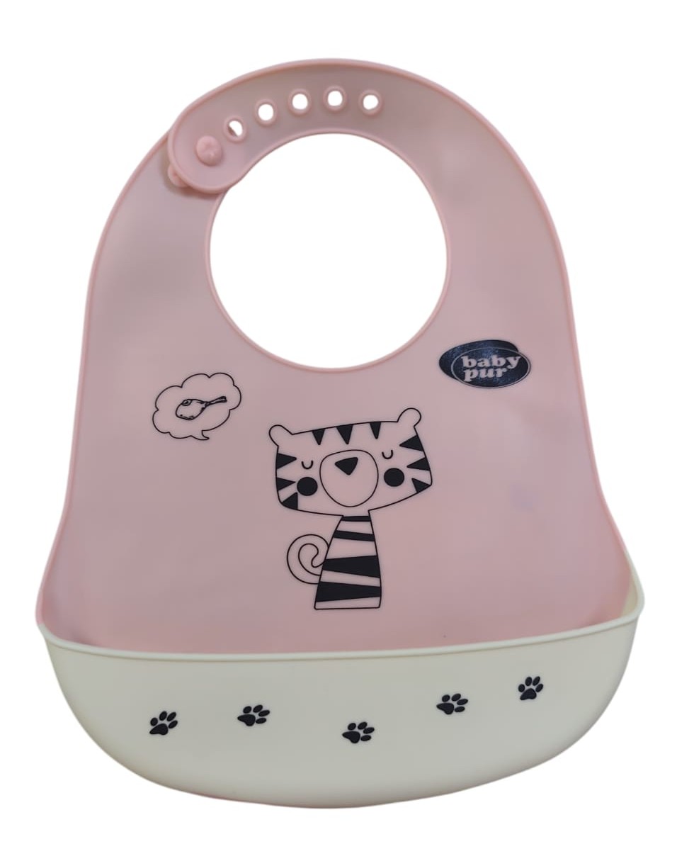 baby pur Bavoir Souple avec Récupérateur Rose