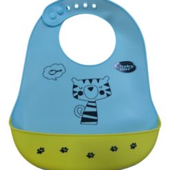 baby pur Bavoir Souple avec Récupérateur Bleu